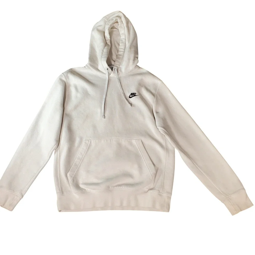 Nike Sportswear Club Fleece Hoodie Mens Small Off White BV2654-133